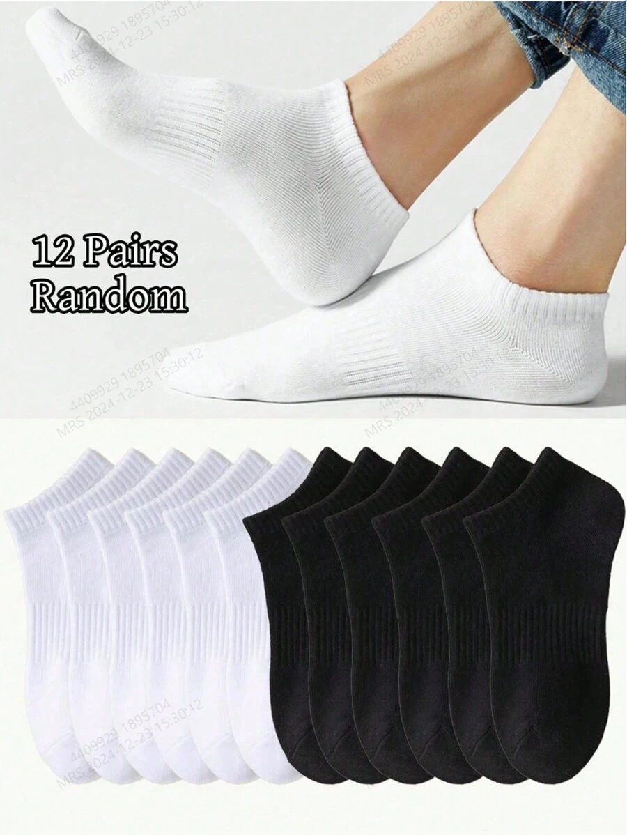 9/12/15 pares de calcetines cortos que absorben humedad y sudor, calcetines blancos, calcetines grises, calcetines negros, calcetines de tobillo de tela para hombre, calcetines deportivos de media caña, calcetines para hombre, calcetines de tobillo suaves para hombre, calcetines de tobillo regulares para hombre, calcetines diarios