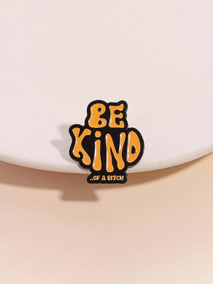 1pc Funny English Metal Badge, Backpack Lapel Shirt Hat Pin, Gift For Friends, Suitable For Men Daily Wear Pin For Clothes Bag Charm School