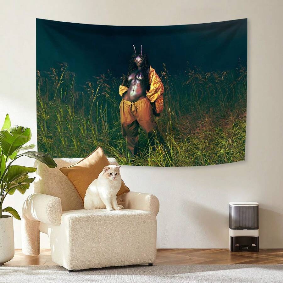 Arazzo con stampa divertente di meme "SOS LANA Soul Music", bandiera da appendere alla parete, adatta per camera da letto universitaria, sala hobby, arte musicale moderna, coperta vintage, decorazione d'atmosfera