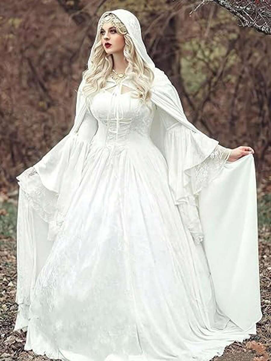 Capa de terciopelo negro con capucha de bruja, túnica larga de reina para fiestas y cosplay, adecuada para Halloween, varios festividades, bruja, diablo, vampiro, disfraz medieval del Renacimiento, accesorios para baile de graduación