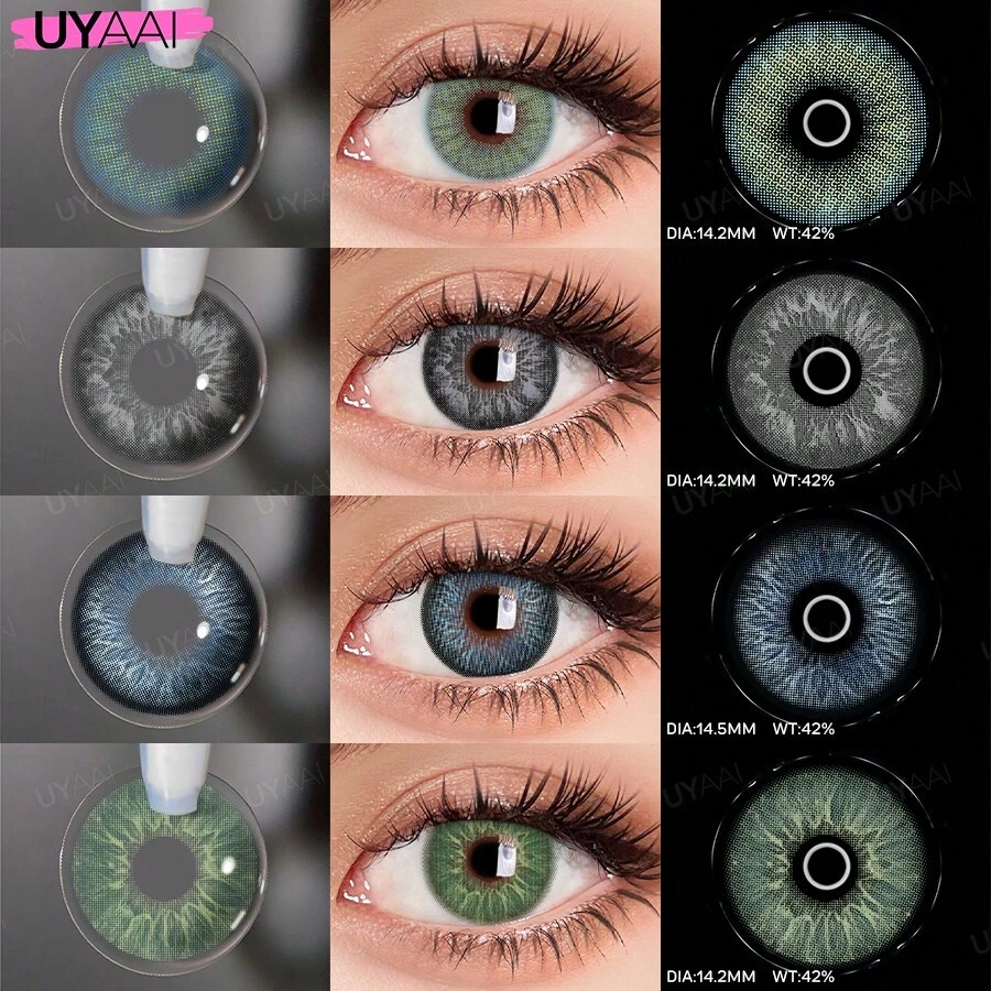 UYAAI UYAAI 1Pair-Enlargement Natural Yearly Disposable Colored Contact Lenses With Big Diameter For Dating Or Daily Wear Party