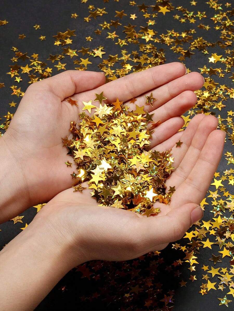 3000 pezzi Coriandoli a forma di stella glitterati, dorati, metallici, per decorazioni di matrimoni, compleanni, baby shower, festival, feste, forniture per feste