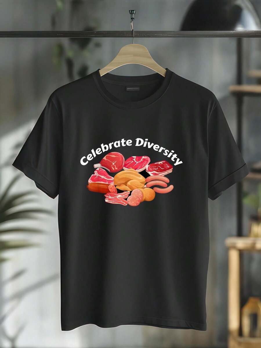 100% Cotton Celebrate Diversity BBQ Grill Clothing Apparel Funny Meat T-Shirt
