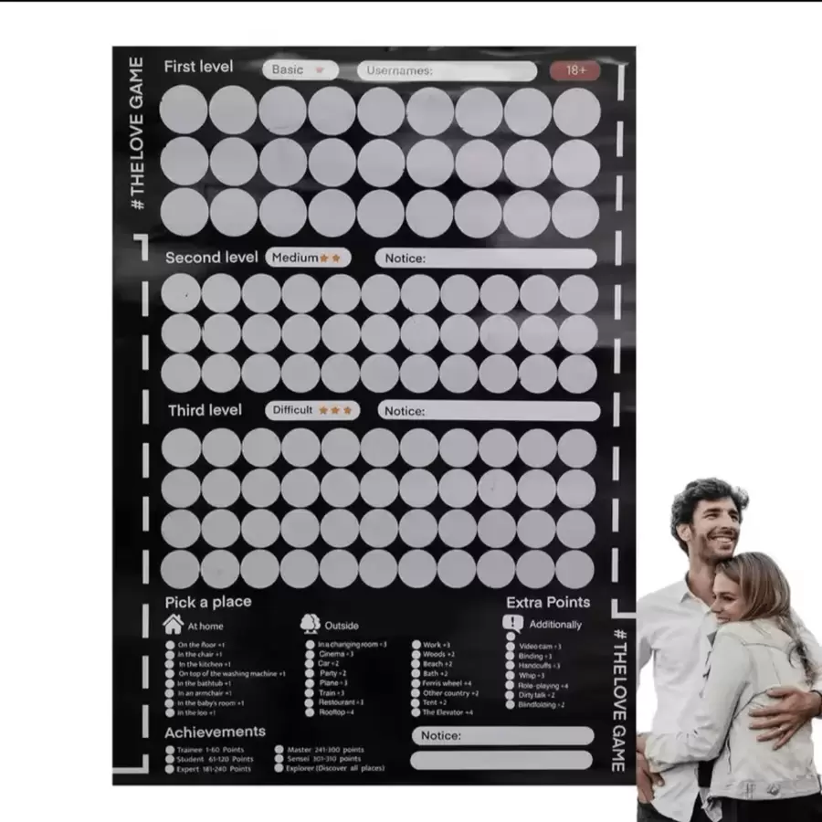 100 Sexy Games For Couples, Fun Activity Posters For Date Nights, Romantic Adventure Couple Scratching Posters To Promote Couple Relationships, Indoor Living Room Decoration Posters Perfect Christmas, Halloween, Valentine's Day Gifts