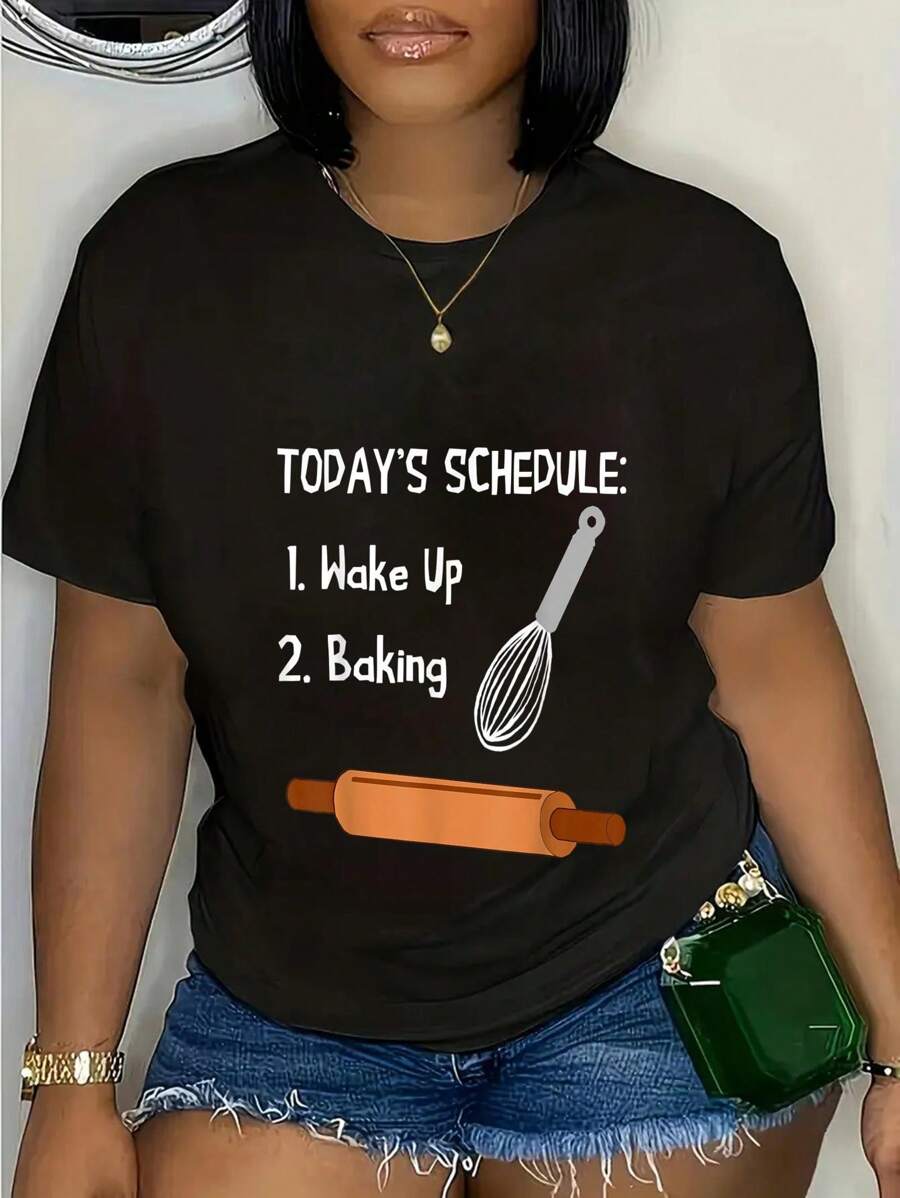 100% Cotton Baking Schedule Funny Baker Pastry Chef Bakery Cupcakery T-Shirt