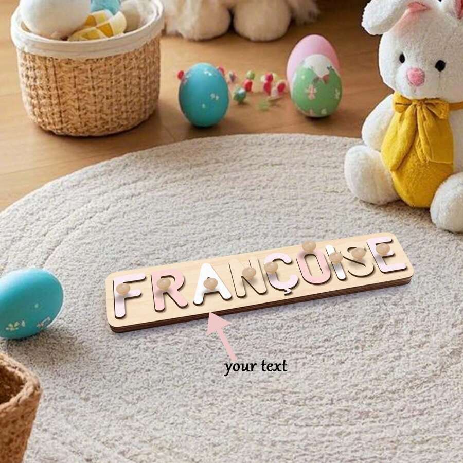 Customizable Wooden Puzzle With Multilingual Name & 3D Letters:A Perfect Present For Kids On Birthdays, Christmas, Easter, And Baptism,Suitable As A Child's First Birthday Gift.Montessori And Customized Educational Toy,A Wonderful Choice For Various Celebratory Occasions.