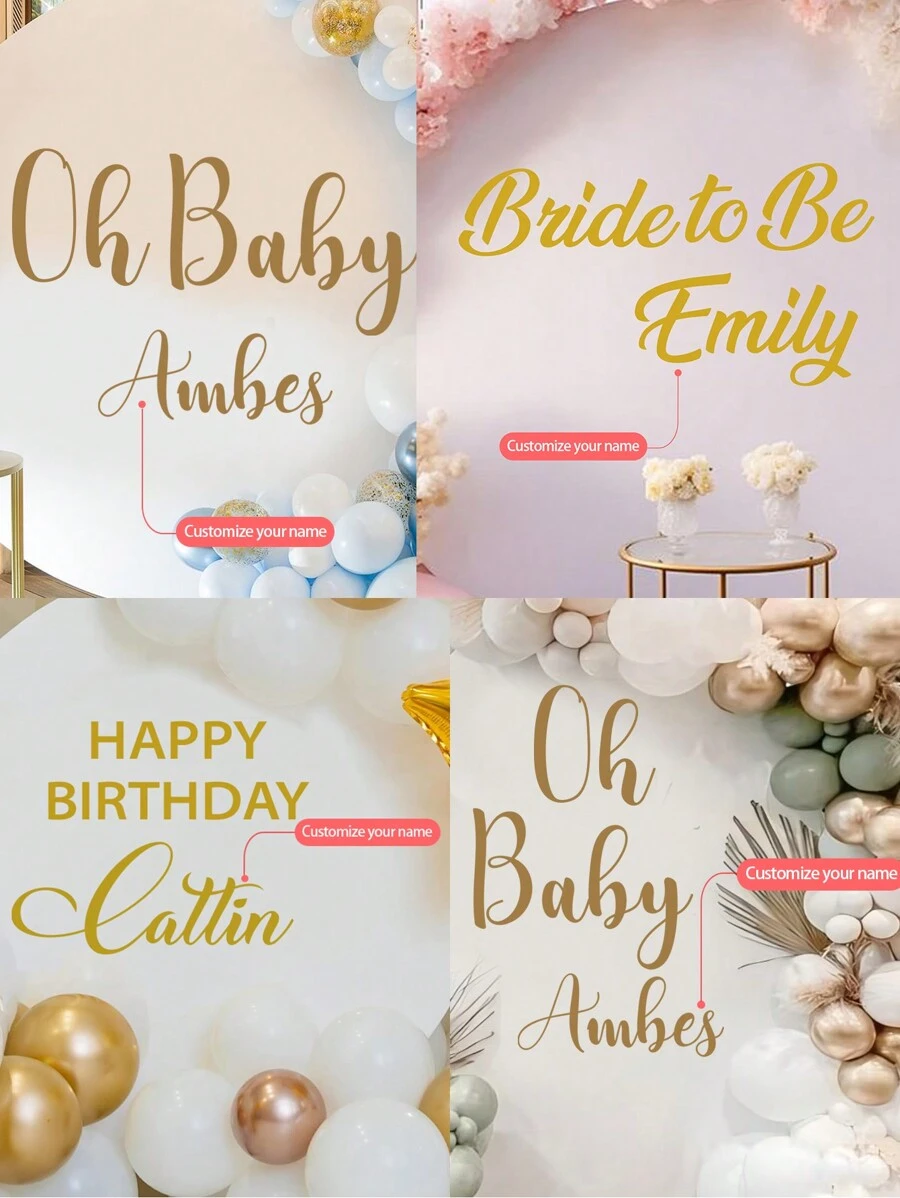 1pc Customizable Name & "Happy Birthday" Party Sticker, Peel And Stick, Suitable For Balloon Arch Decor, Baby Shower Gender Reveal, Wall Decoration (Happy Birthday) Gifts Graduation,Multi-Functional,Adjustable,Durable,Anti-Mold,Ornamental,Adhesive,Reusable,Cute,Stylish,Adorable,High-Quality,Colorful,Custom,Unique,Personalized,Ideal Gifts For Him,Ideal Gifts For Her,Her,Boyfriend,Girlfriend,Dad,Mom,Family,Friends,Son,Daughter,Kids,For Anniversaries,For Birthdays,For Housewarming,For Graduation,Kitchen,Dining Room,Bedroom,Office,Living Room,Home,Garden,Tea Room