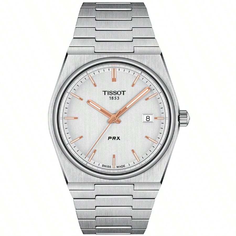 Tissot Tissot Men's T-Classic 28mm Bracelet Silver Dial Quartz Movement Fold Over Clasp 40mm Round Watch