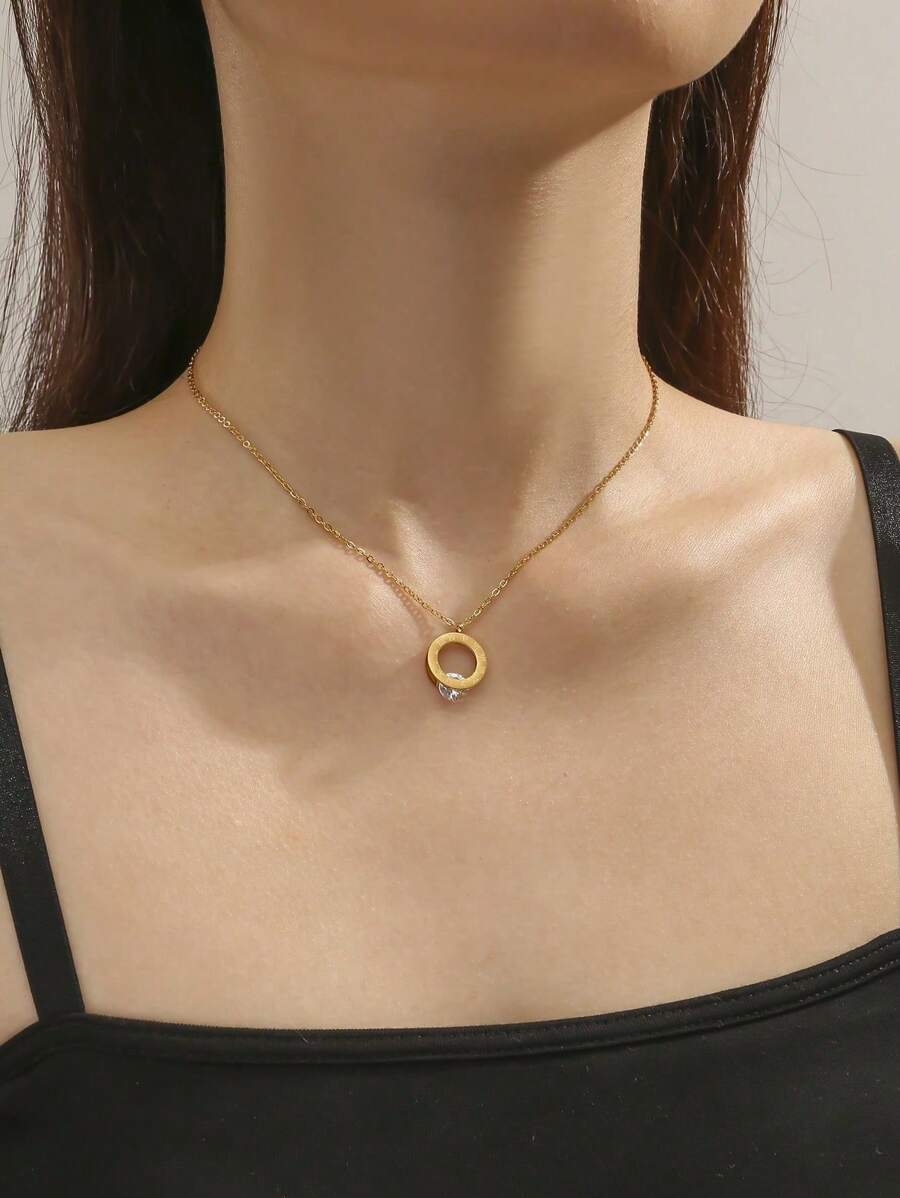 1 pieza Único diseño de collar con rhinestones estilo romano para mujer, uso diario europeo y americano