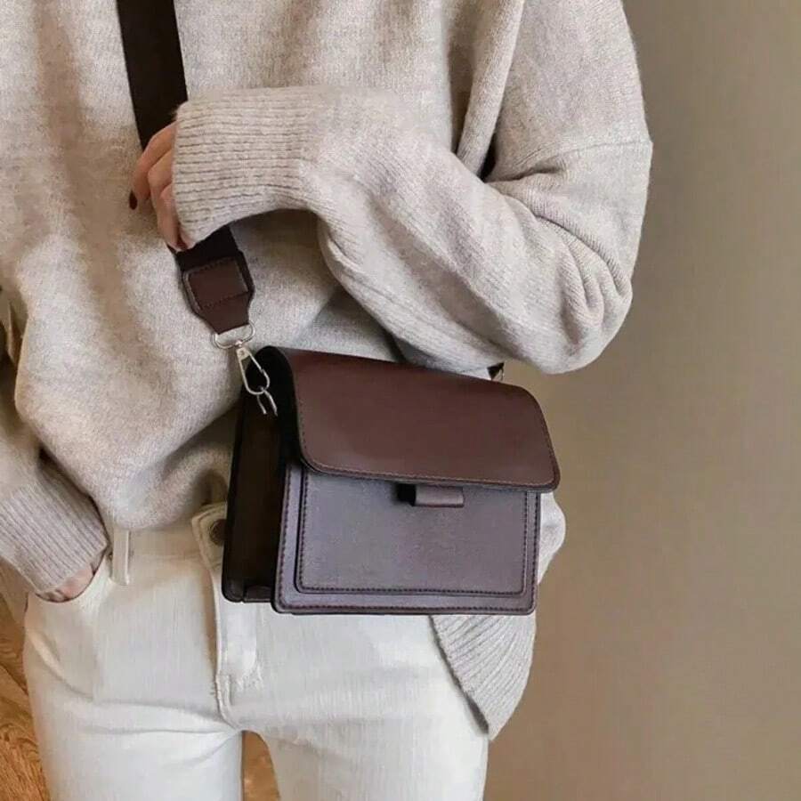 Classic Designer PU Leather Crossbody Bag For Women Travel Handle Handbag Fashion Shoulder Messenger Bag Ladies Small Flap Bag