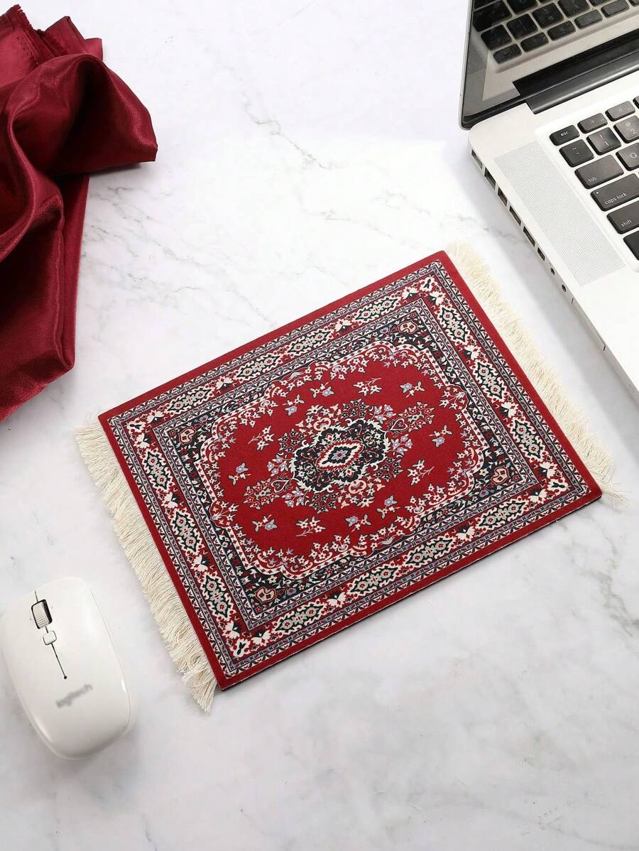 Tassel Mouse Pad, 1 Style Carpet Mouse Pad, Wireless Mouse Pad, Oriental Carpet Mouse Pad, Computer Desk Mounted Mouse Pad