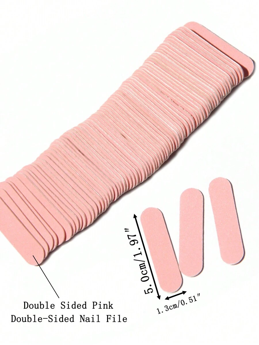 15/30/50/100/200pcs Mini Nail Files Double Sided Emery Board Washable Emery Boards Reusable Nail Buffers Manicure Tools For Natural Nails Acrylic Nails Home And Salon Use