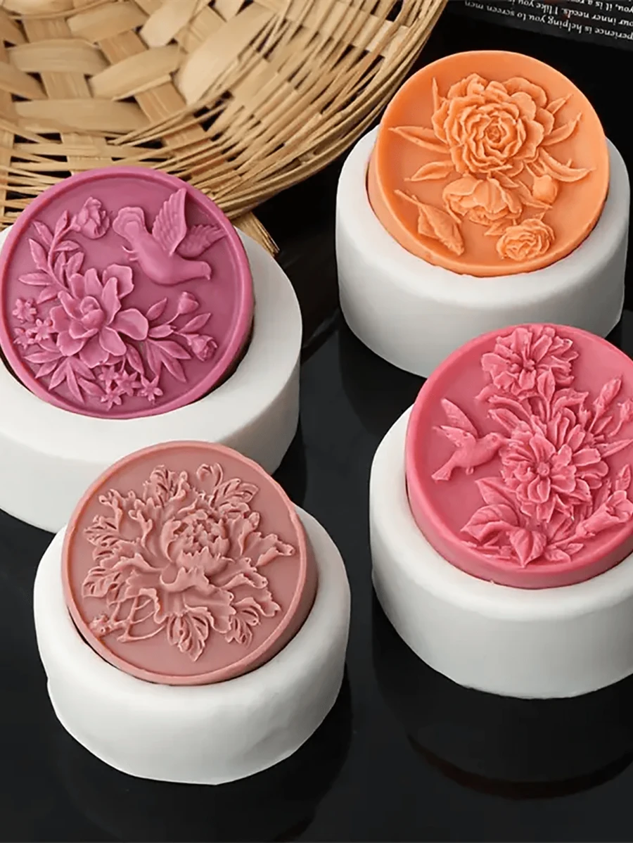 Moule en silicone de fleurs de pivoine pour savon, bougies et artisanat en résine - outil de moulage de plâtre aromatique DIY - idéal pour la décoration d'intérieur et les cadeaux