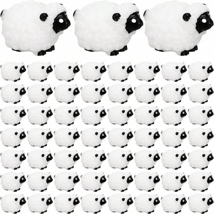 10pcs Mini Resin Sheep Statues Figurines, Cute Ornaments For Indoor/Outdoor Fairy Garden, Landscape Decor, Accessories For Middle East Festivals & Parties (Classic Style)
