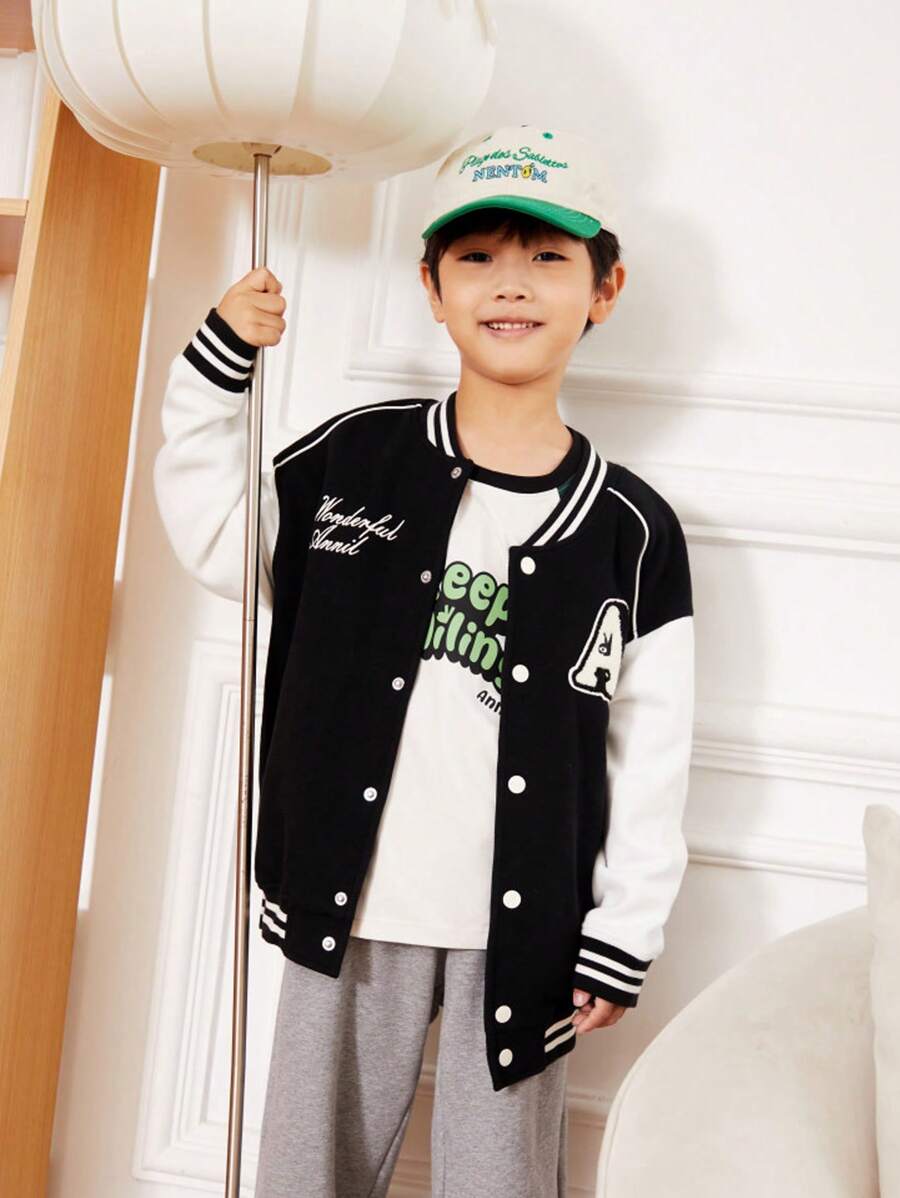 Annil Boys And Girls Knitted Cardigan For Autumn, School Style, Breathable, Loose Fit With Elasticity