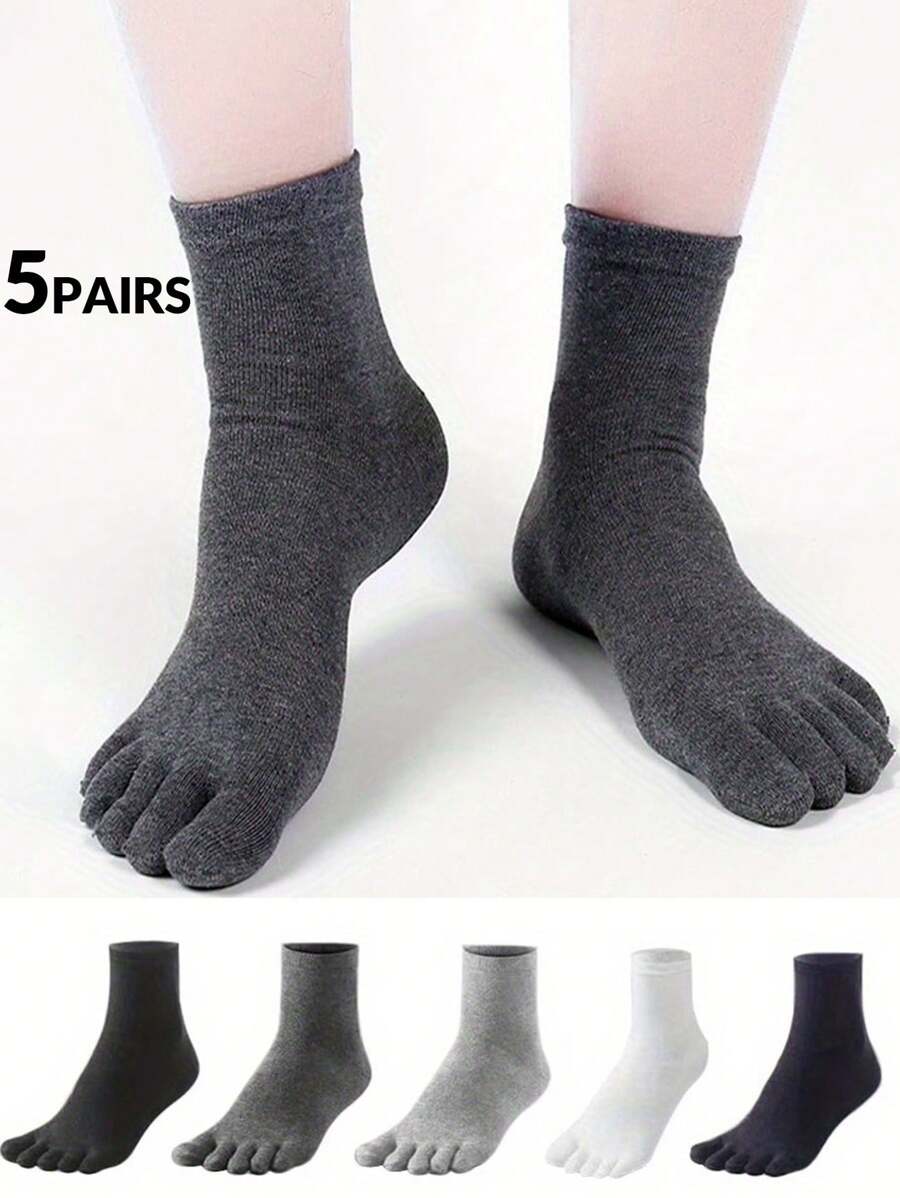 5 Paar Herren Zehentrenner Knöchel-Socken, atmungsaktiv feuchtigkeitsableitend, geeignet für Zuhause und Outdoor Sport
