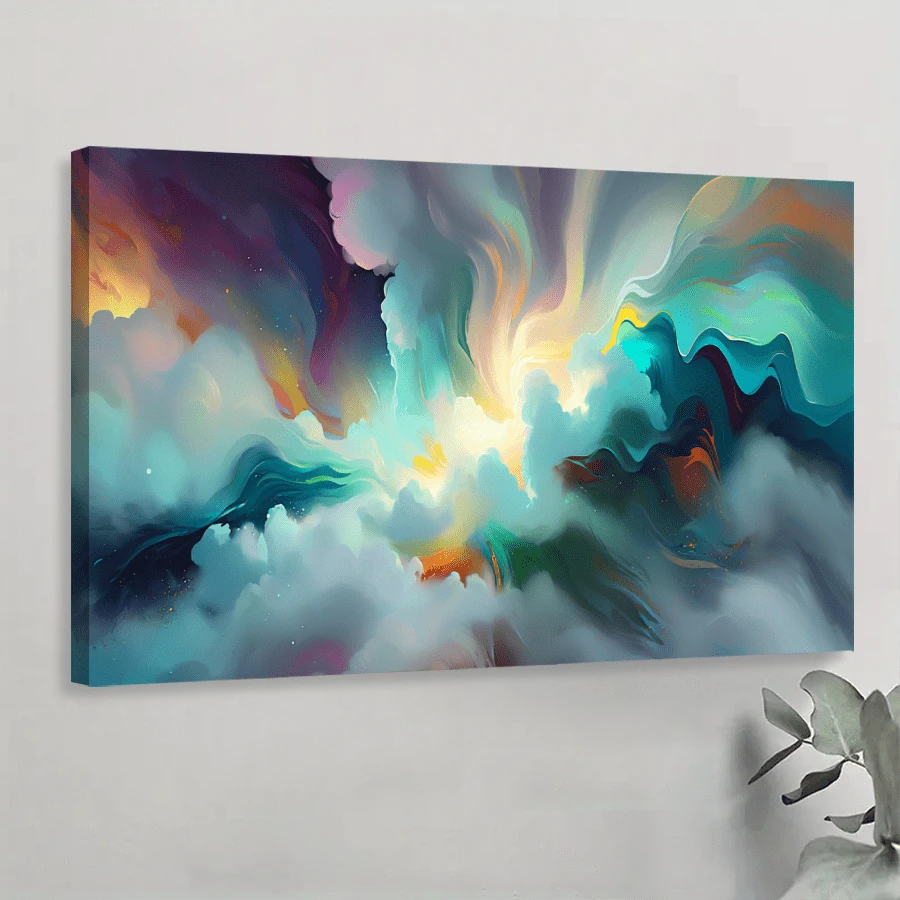 1pc Framed Canvas Poster, Abstract Art Wall Art Canvas Paintings, Ideal Gift For Bedroom Living Room Corridor, Wall Art, Wall Decor, Winter Decor, Room Decoration. This Product Does Not Have Any Concave Or Convex Parts, Please Purchase With Caution