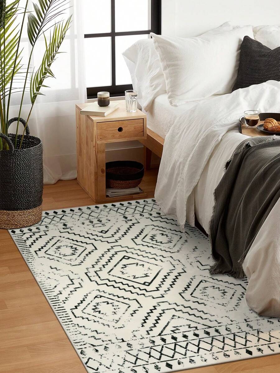 1 Stück waschbarer rutschfester Teppich im Boho-Stil, für Wohnzimmer, Schlafzimmer, Arbeitszimmer, Esszimmer, Homeoffice, Eingangsbereiche für Innenräume