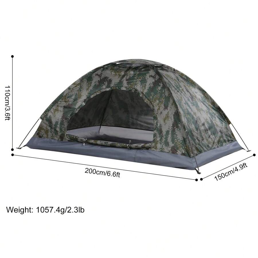 Tomshoo 1/2 Person Ultralight Camping Tent Single Layer Portable Hiking Tent Anti-UV Coating UPF 30+ For Outdoor Beach Fishing