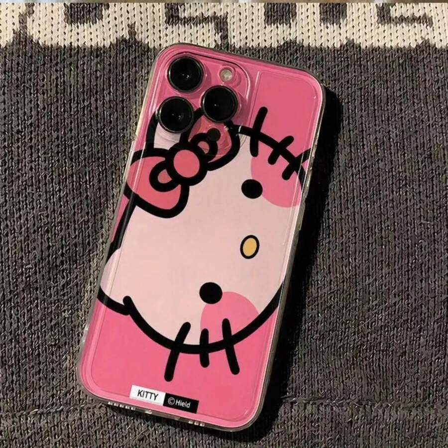 Sanrio Sanrio Cute Big Face Cat Cartoon Phone Case Compatible With Iphone 16, 16 Pro, 16 Pro Max, 16 Plus, Pink Bow Super Thin Full Coverage Phone Protective Case