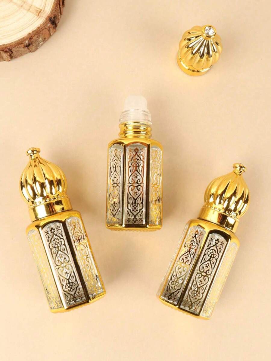 Bottiglia di fragranza in vetro pregiato con rilievo da 6ml, ideale per oli essenziali, profumi, creme, travaso, viaggi, feste, vacanze e regali per compleanni/San Valentino