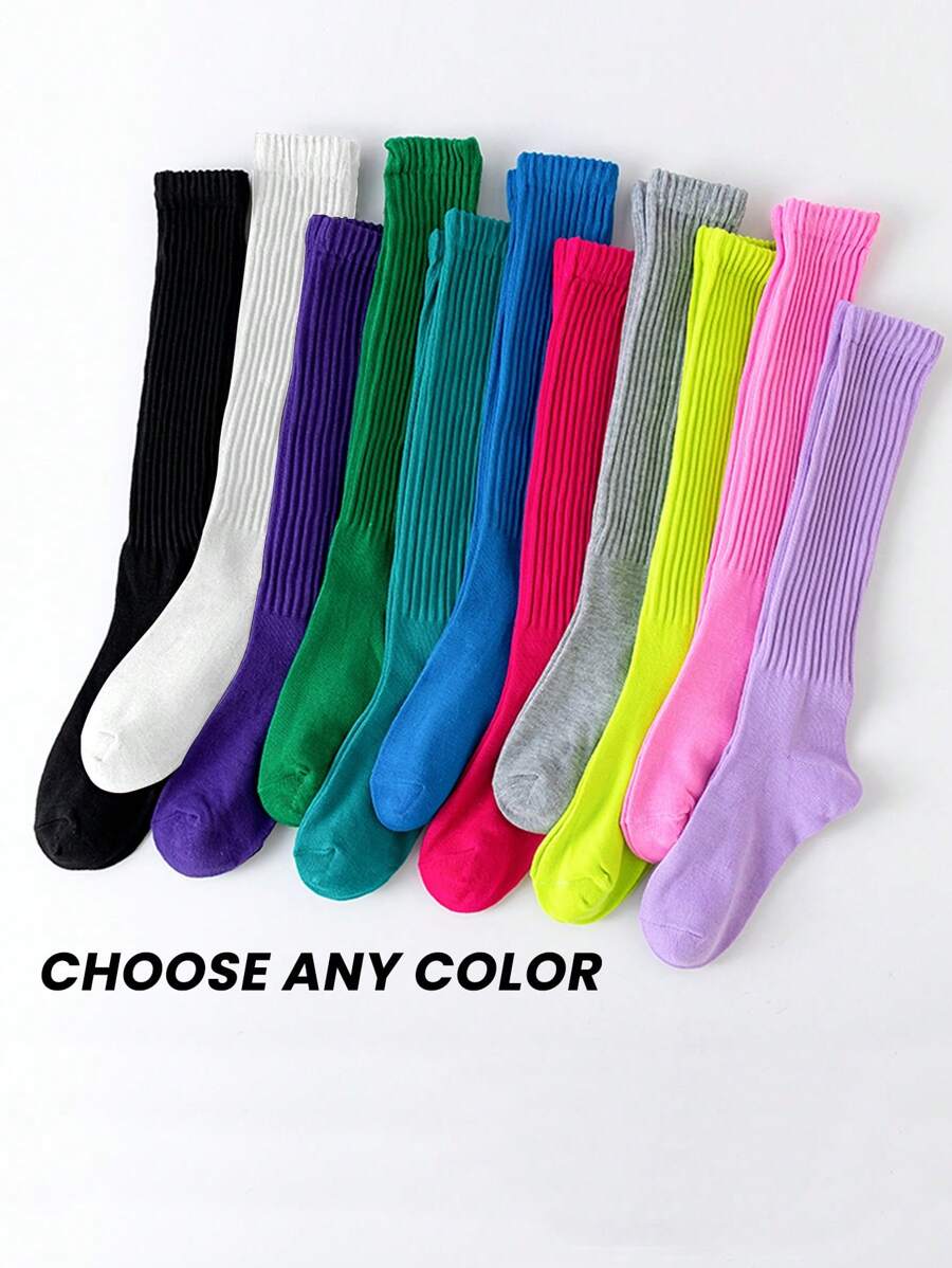 1 Pair Women Over The Knee Socks, Colorful Vertical Stripe Pattern, Fashion Versatile Thigh High Stockings, Spring/Summer