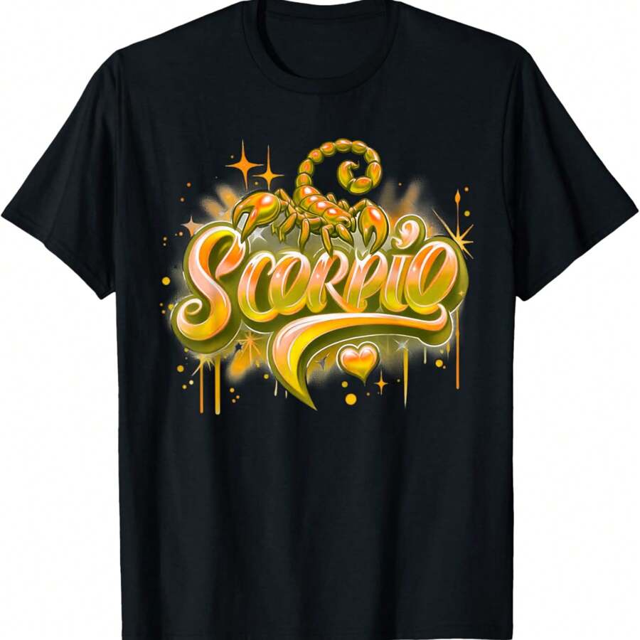 Orange Scorpio Zodiac Star Sign T-Shirt
