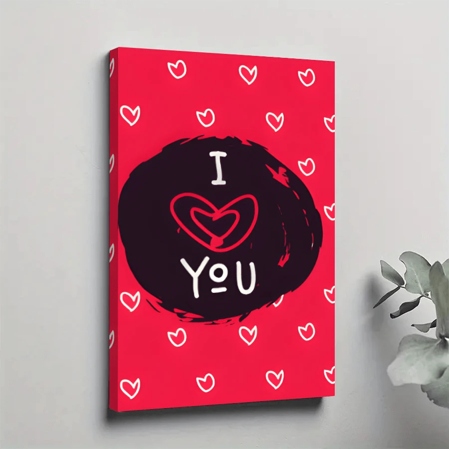 1 Pc Framed Canvas Decor Valentines Day Wall Art Happy Valentines Day Wall Decor Love Wall Decor For Valentines Day Decor Couple Gifts For Living Room Bedroom