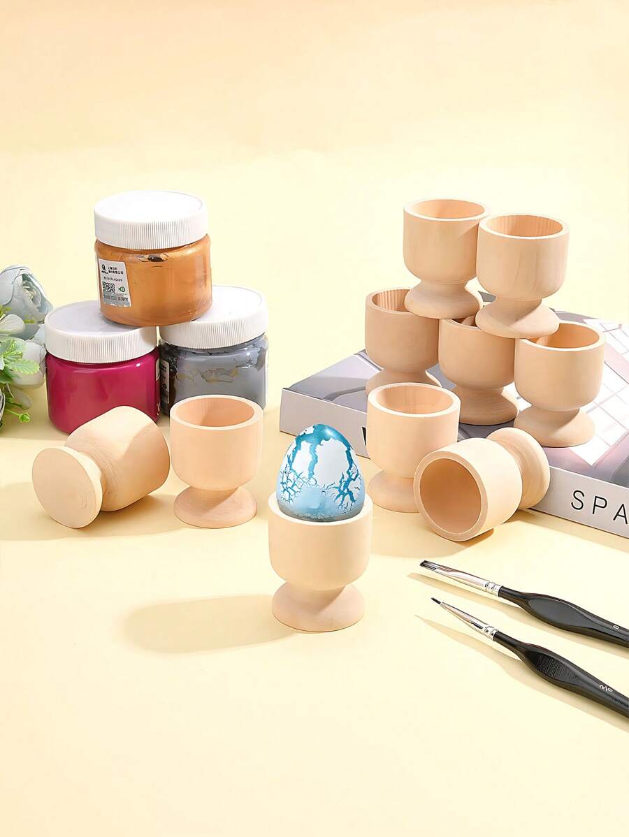 3pcs Wooden Egg Cups Unfinished Wooden Egg Holder Wooden Egg Cup Holder Wooden Egg Holder DIY Wooden Craft Easter Birthday Party Supplies- Perfect For Painting And Decorating Eggs,Party Home Decorations, Holiday Party Decorations, Home Spring Party Decorations, Classic Easter Wall Window Tree Decorations Best Birthday Gift