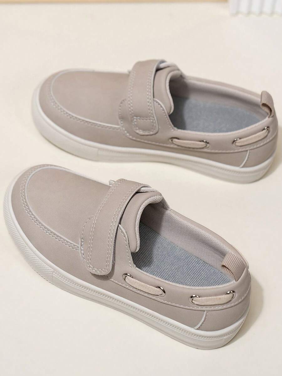 New Spring/Summer/Autumn Kids' Loafers With Hook-And-Loop, Non-Slip Wear-Resistant Sneakers, One-Push Casual Soft Sole Breathable Comfortable Driving Loafers