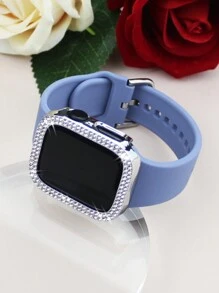 Gray Blue Strap + Silver Case