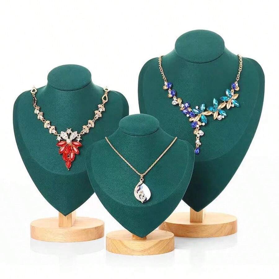 New High Quality Model Bust Show Exhibitor Velvet Jewelry Display Necklace Pendants Mannequin Jewelry Stand Organizer Colors