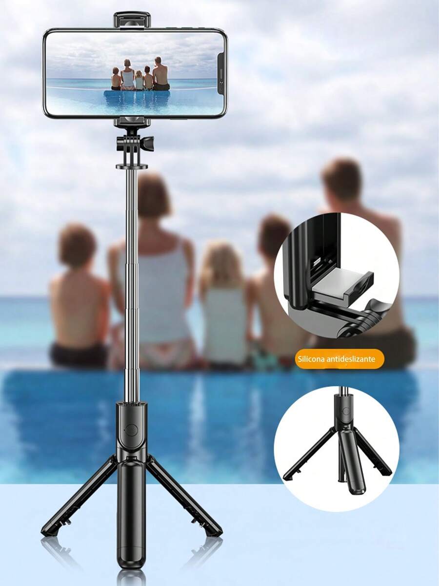 Trípode/palo para selfies con Bluetooth retráctil y conveniente para llevar el soporte para teléfono móvil