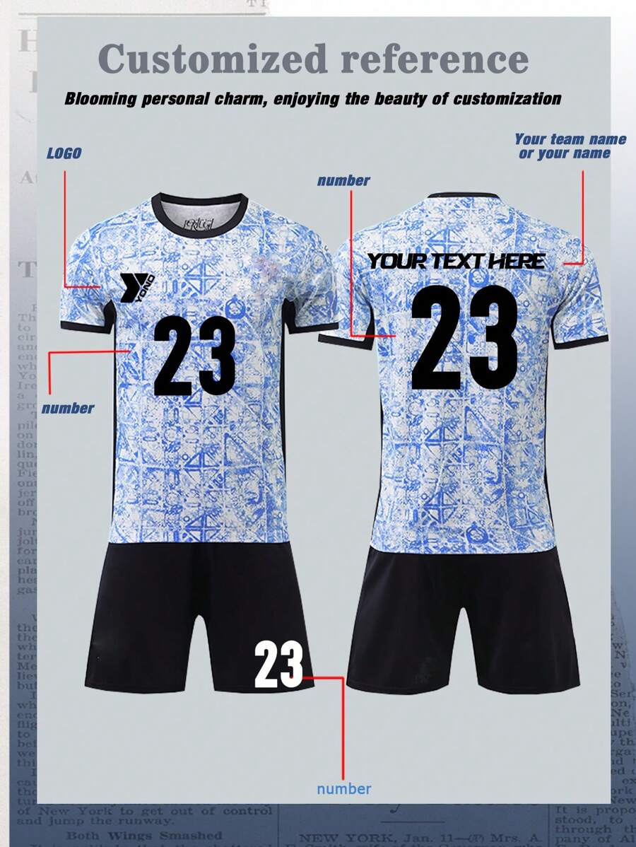 Personalisierte Logos für Jugendsportbekleidung, individuell gestaltbar, und personalisiere deine einzigartige portugiesische Fußballsets für Herren und Damen (13-16 Jahre) - personalisierte Trikot- und Shorts-Sets, Heimdesign-Stil
