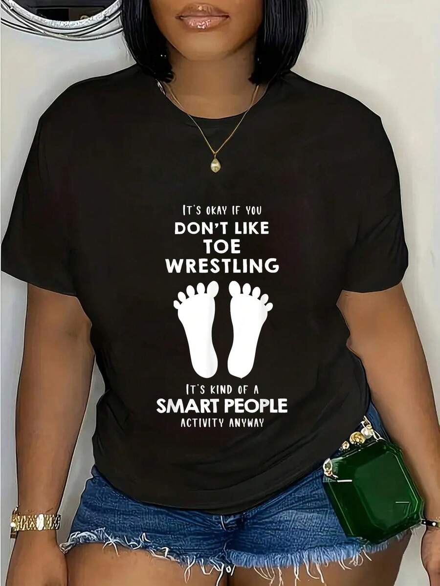 Está bien si no te gusta la camiseta de lucha libre Toe, camiseta de cuello redondo, camiseta de manga corta, camiseta gráfica para mujer y hombre