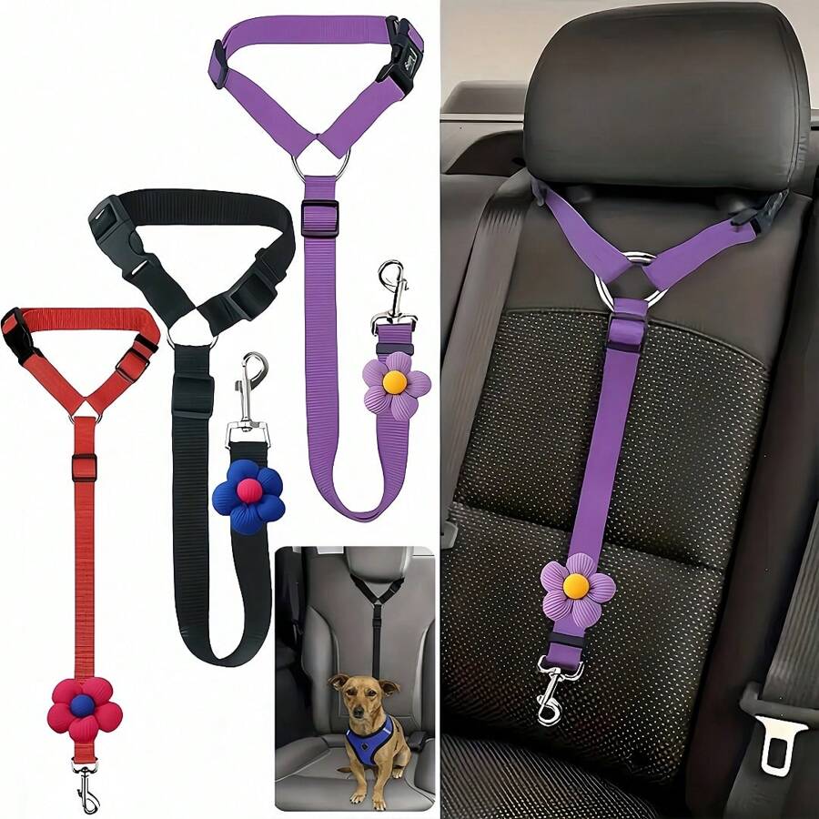 1pc Dog Seat Belt For Vehicle Secure, Pet Car Tether Safety Leash For Dogs In Vehicles, Dog Seatbelt Tether, Dog Seat Belt Buckle, Dog Car Seat Belt Christmas Gift