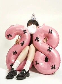 40 Inch Pearl Pink Digital Black Big Bow