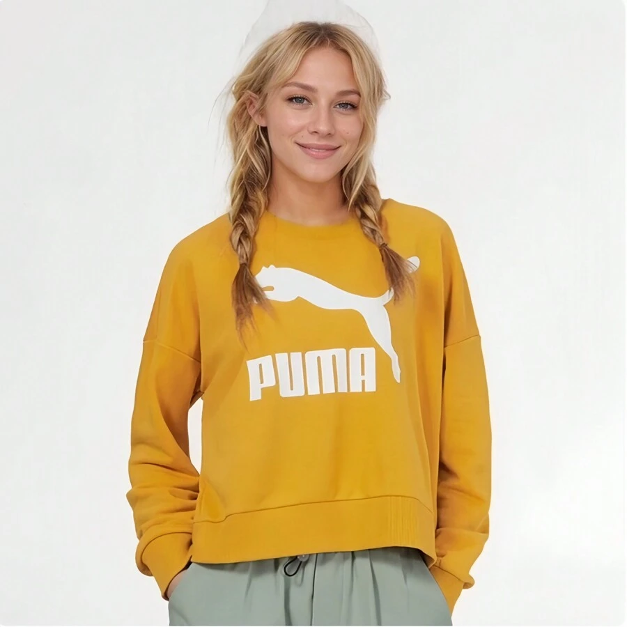 Puma Conjunto de ropa deportiva de punto impresa, transpirable y holgada, de moda, cómoda para exteriores, fitness, correr, casual, sudadera de pareja