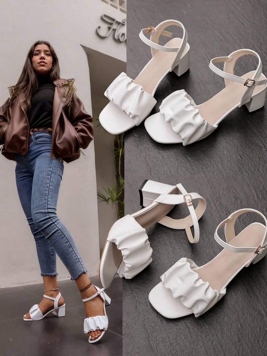 Sandalen met hoge hakken voor tienergala, alles-in-één stijl, schoolstijl