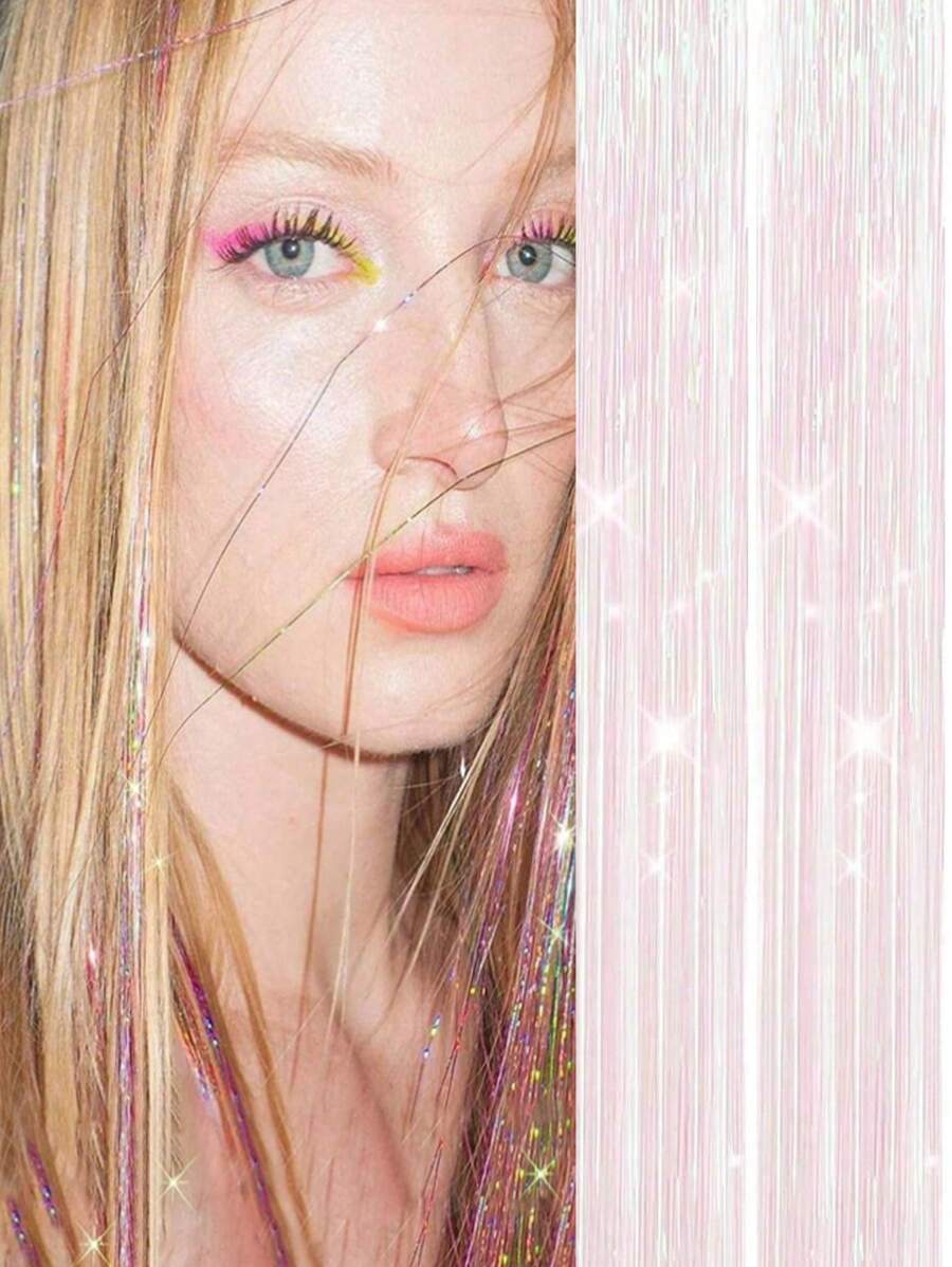 1 pezzo Decorazione per capelli metallica da donna, extension per capelli lucide e glitterate, resistente al calore, fascia per capelli, turbante, fasce per capelli