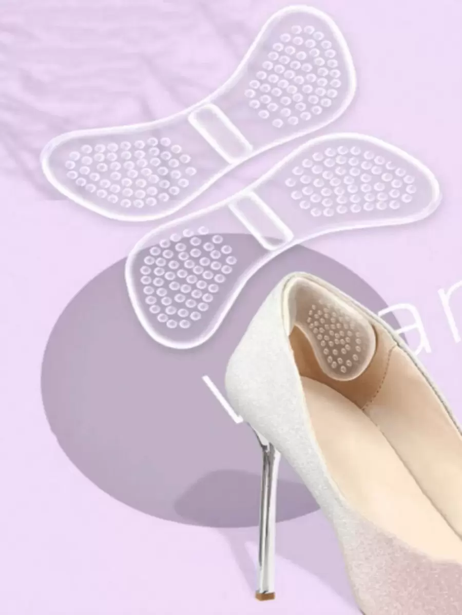 2 pièces Coussinets de talon anti-friction, coussins de talon en silicone invisible, antidérapant et doux, convient aux talons hauts, plates, sandales, chaussures de sport