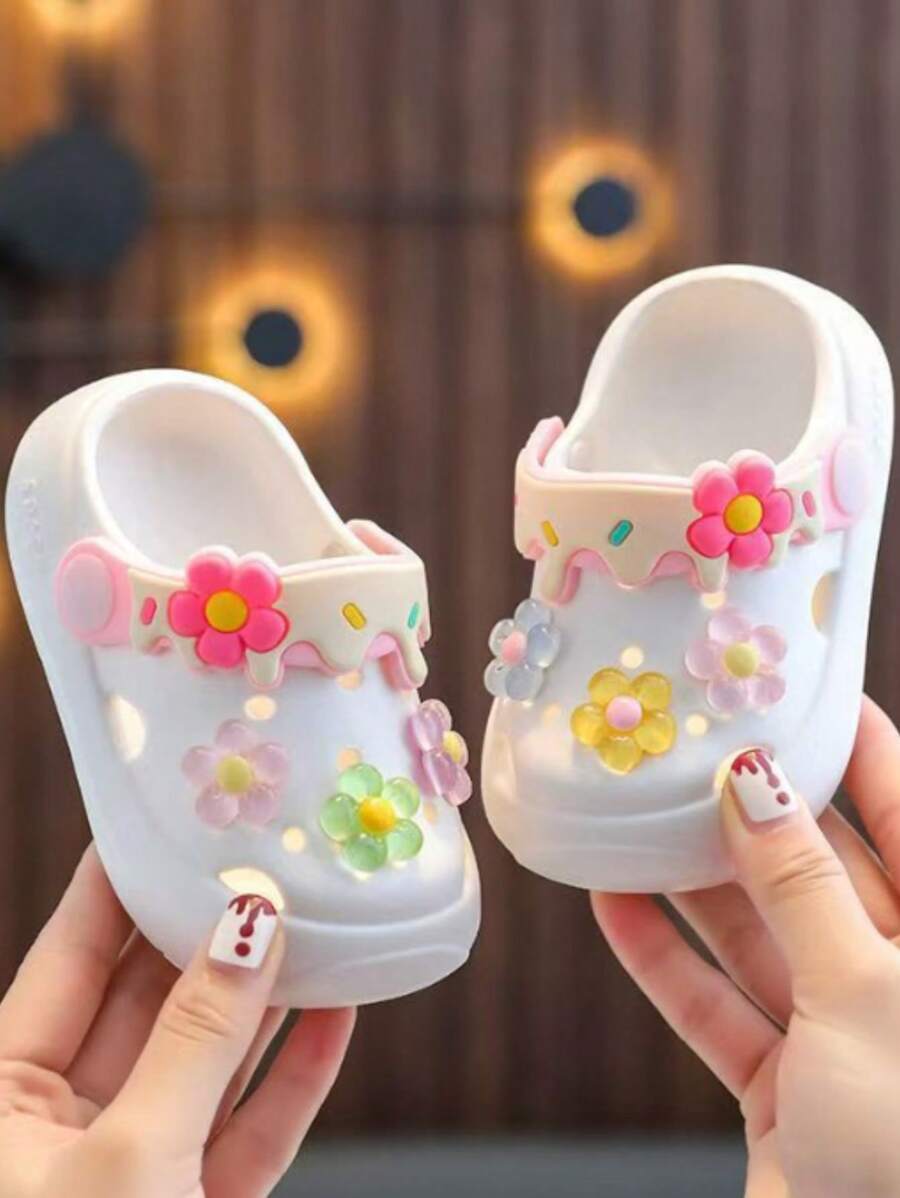 Zapatillas de niños Moda Lindos Sandalias de niña con flor Transpirables Antideslizantes Interior y Exterior Jardín Playa Sandalias Deportes Exteriores Turismo Vacaciones Calle Suela Blanda Zapatillas de bebé.