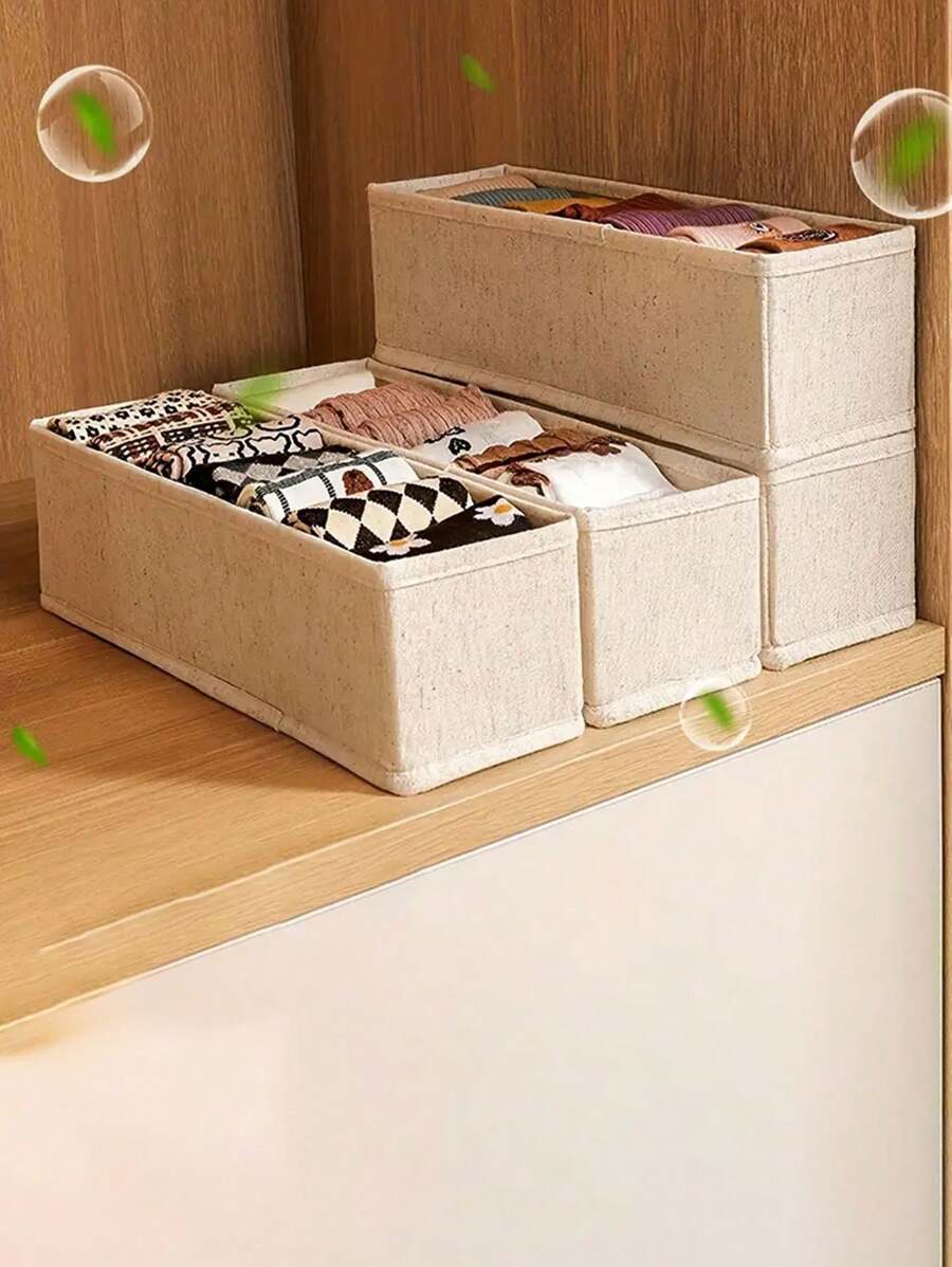 1pc Foldable Underwear And Tie Storage Box, Baby Clothing And Toy Storage Basket, Pants And Sweater Storage Box, Cabinet Drawer Storage Box, Underwear Storage Box, Home Decoration, Back To School Season, Student Dormitory Supplies.