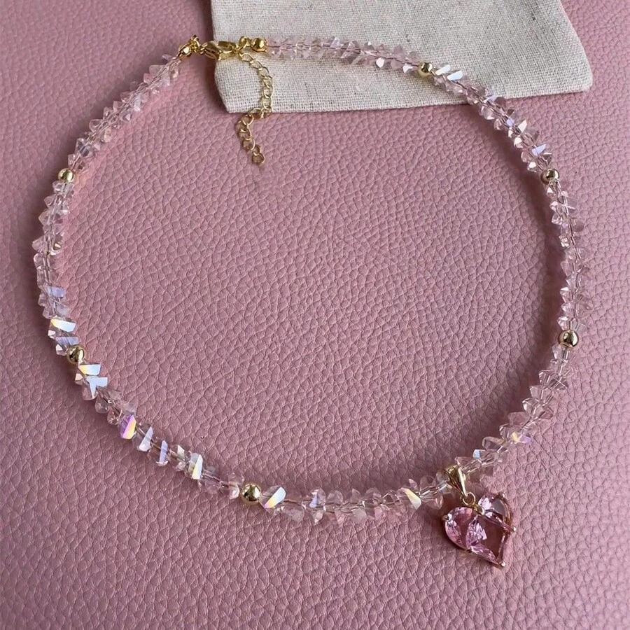 1 pieza Collar gargantilla de estilo vintage con decoración de cristales verdes y colgante con forma de gota de agua para uso diario de mujeres