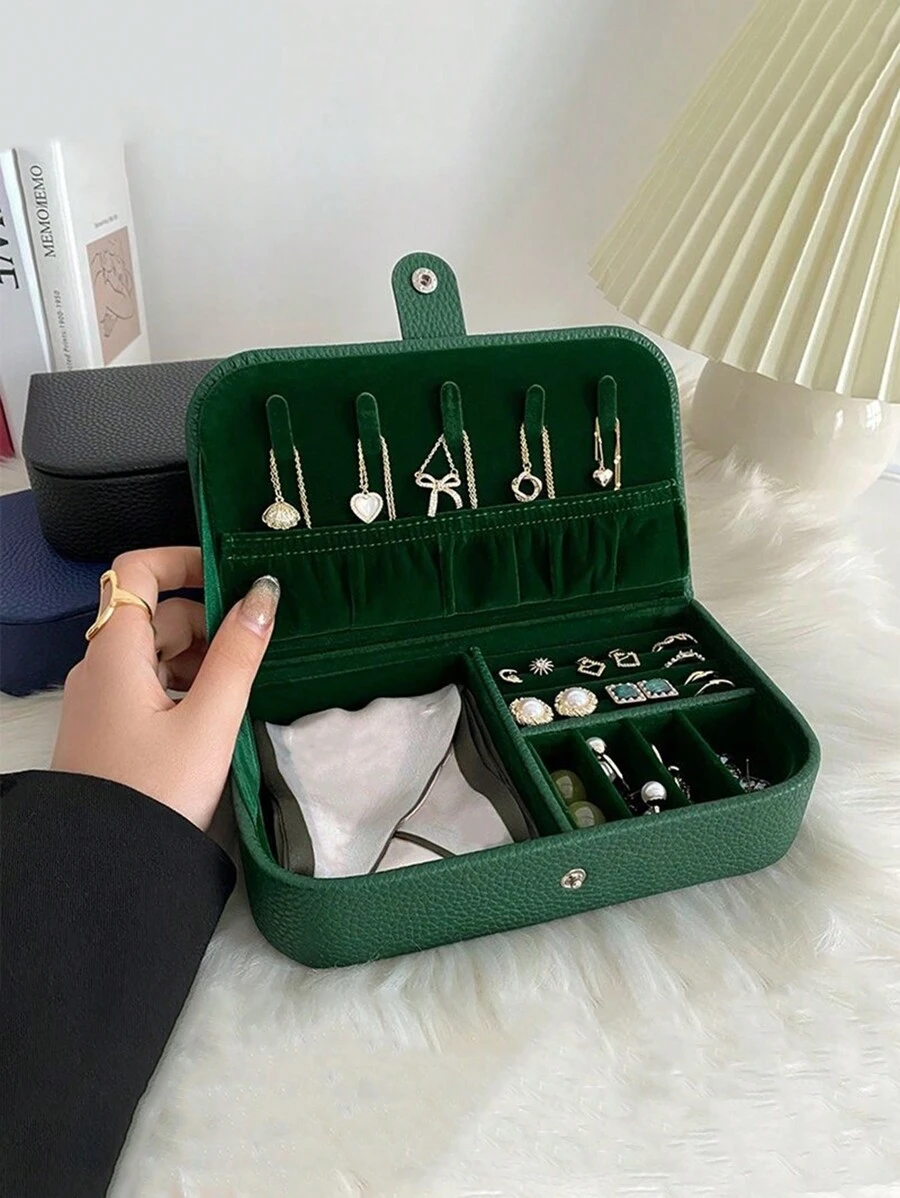 1 pièce Boîte à bijoux portable pour ranger les bagues, boucles d'oreilles, colliers et bracelets, cadeau pour la rentrée scolaire