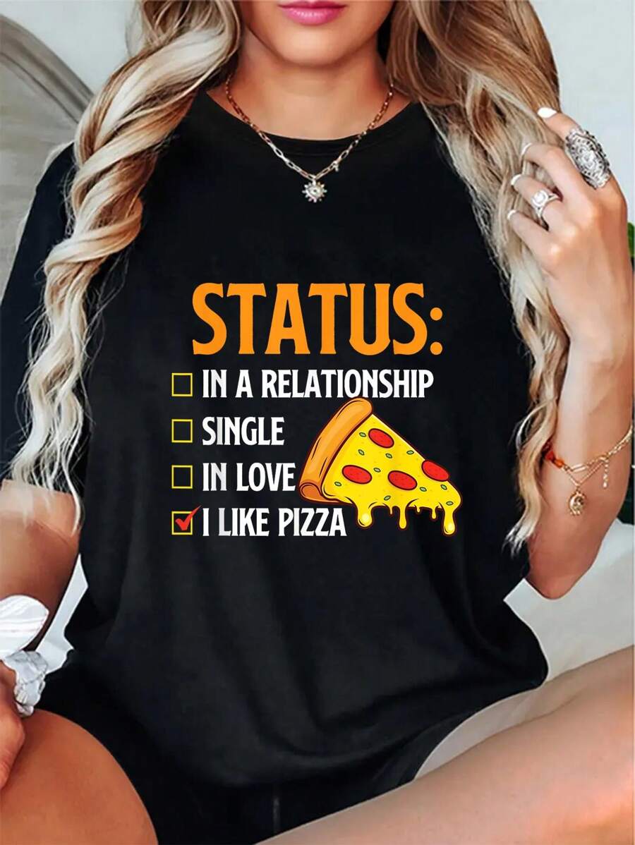 100% Cotton Relationship Status I Like Pizza - Food Lover Pizza Baker T-Shirt