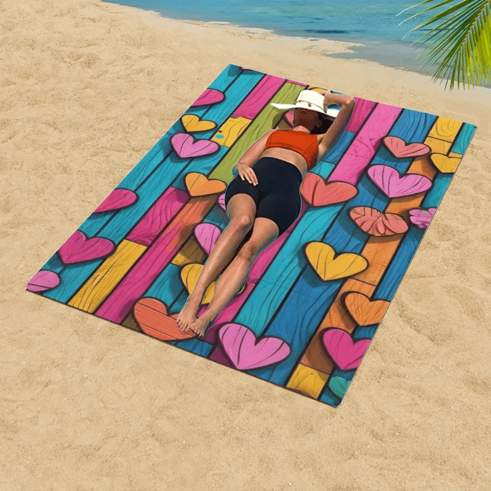 1 pièce Serviette de plage en fibre ultra-fine à point de croix, serviette de plage à séchage rapide et dessin animé, serviette absorbante pour la transpiration quotidienne, serviette de bain avec impression numérique, serviette de plage, de bain, de natation et de fitness d'extérieur super grande