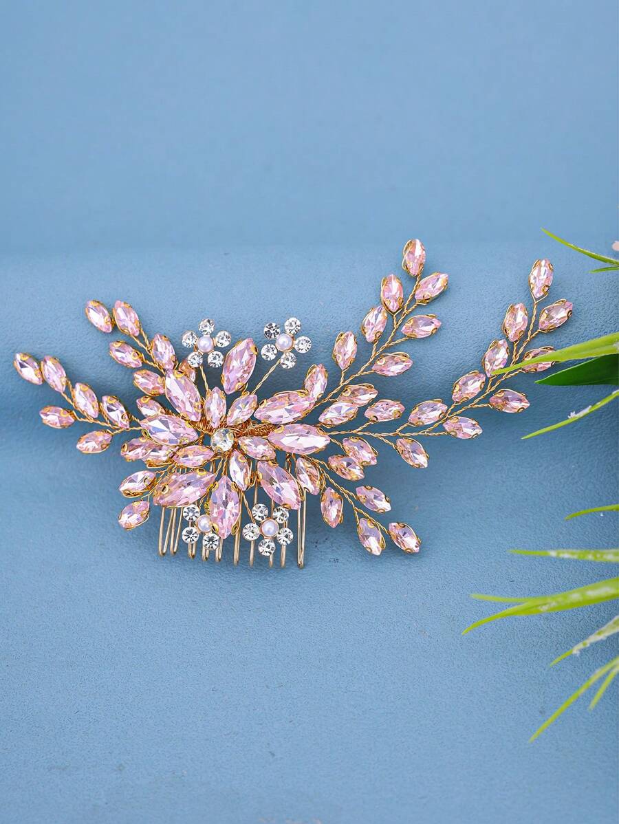 1 Stück elegenter Kristall Strass Haarkamm für Frauen, romantische Brautfrisur, Prinzessinnenfrisur für Hochzeit, Party & Anlässe