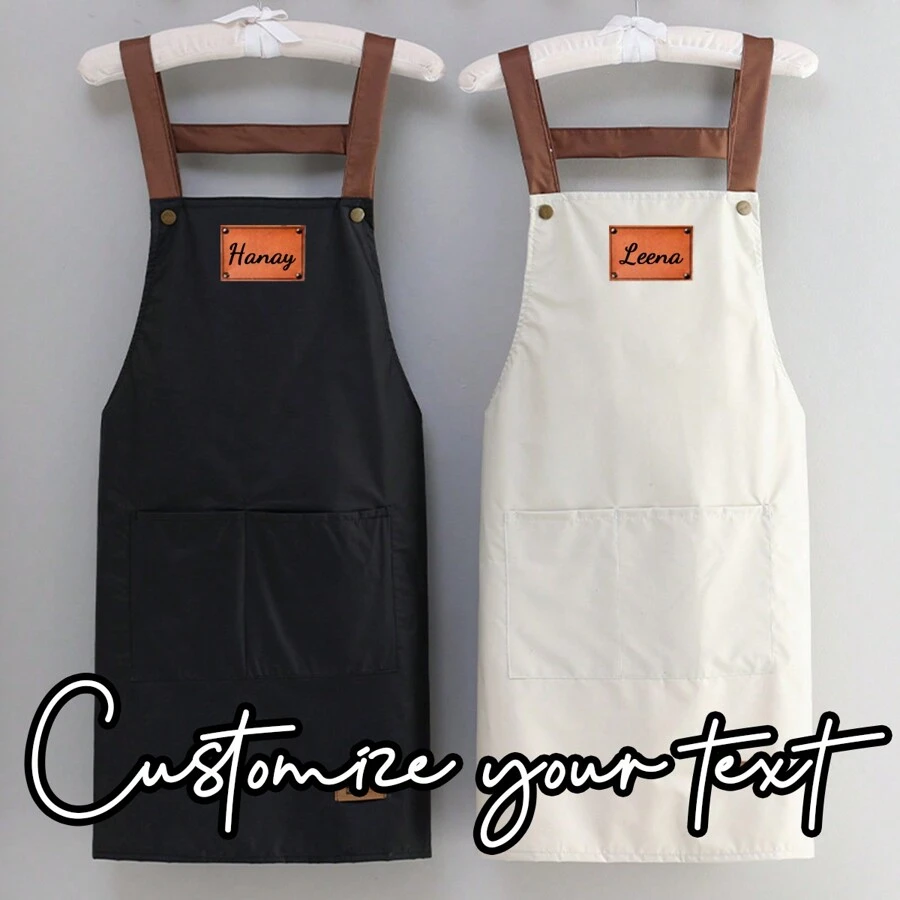 1 pièce Tablier anti-poussière personnalisé - Tablier sans manches nordique personnalisé pour la maison, la cuisine, le travail pour hommes et femmes. Tablier de cuisine pour essuyage des mains, tablier anti-poussière unisexe pour fête, mariage, fiançailles, cadeau familial