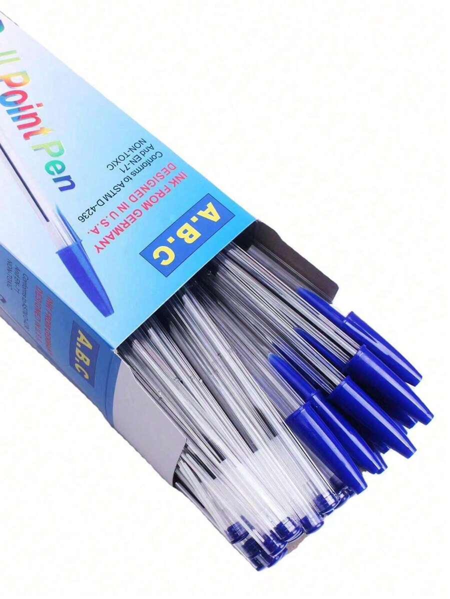 Set de 10/50 bolígrafos de punta de bola con opciones de color rojo, negro y azul, tinta a base de aceite, suministros de escritura, papelería estudiantil para el regreso a clases